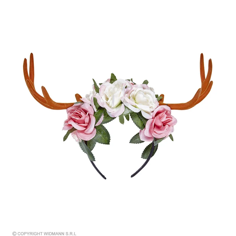 Hoofdband Gewei Faun Met Bloemen