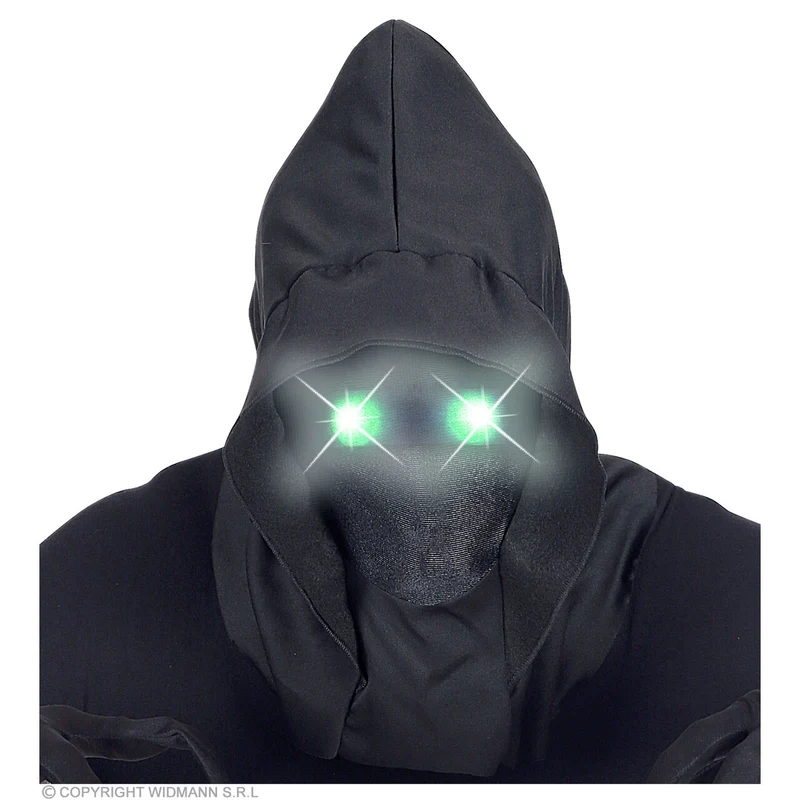 Masker Beul Met Kap En Lichtgevende Groene Ogen
