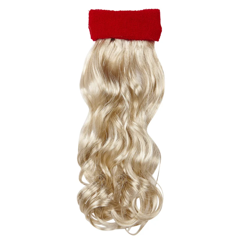 Sporty Rode Zweetband Met Blond Gekruld Haar
