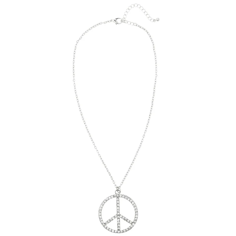 Peace Woman Ketting Strass, Hippie