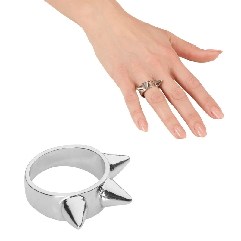 Punk Ring Zilver Met 3 Nagels