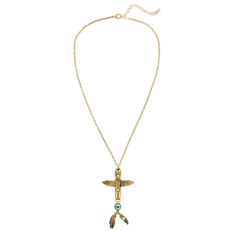 Indiaanse Ketting Totempaal Met Steen