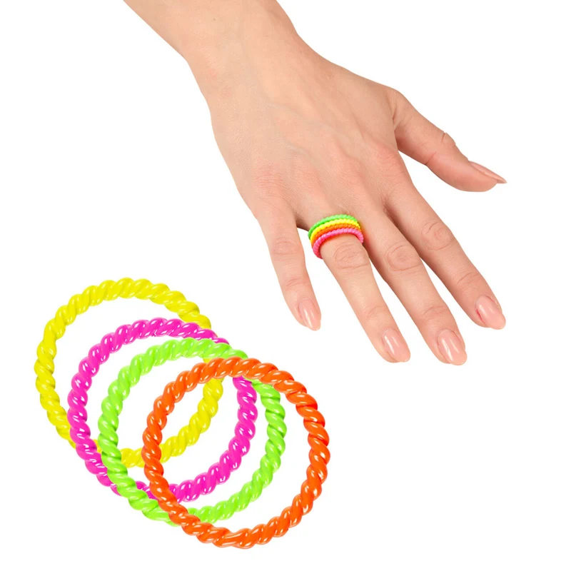Rock Chick Set Van 4 Neon Ringen