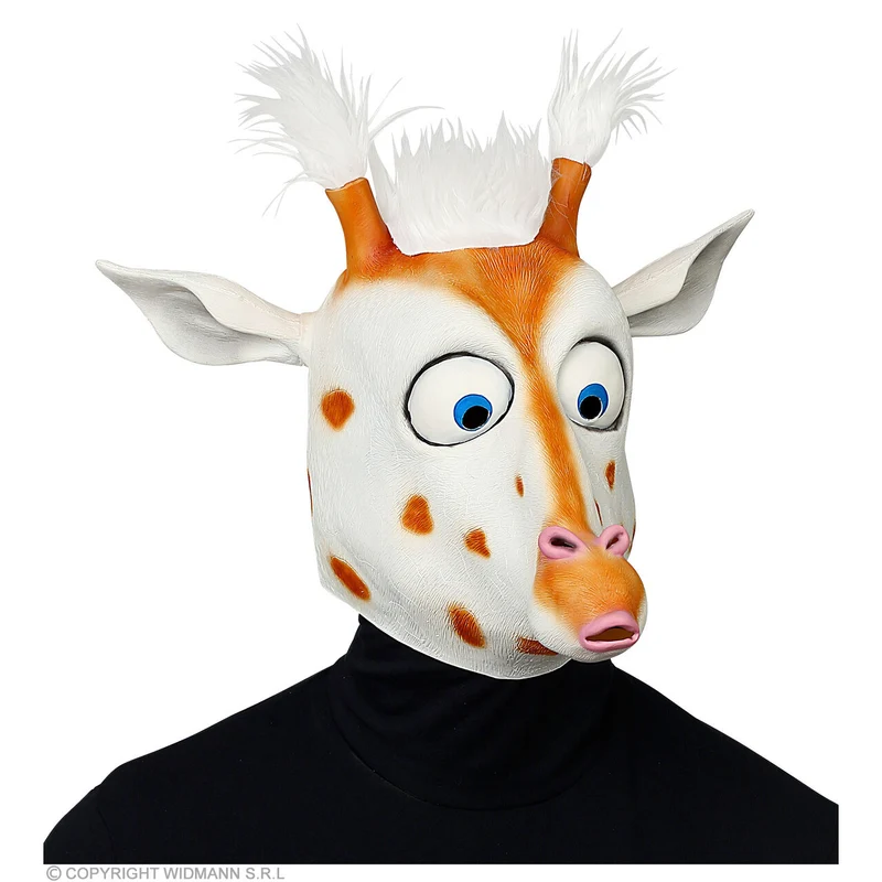 Scheel Kijkende Giraffe Masker Met Pluche Haartjes