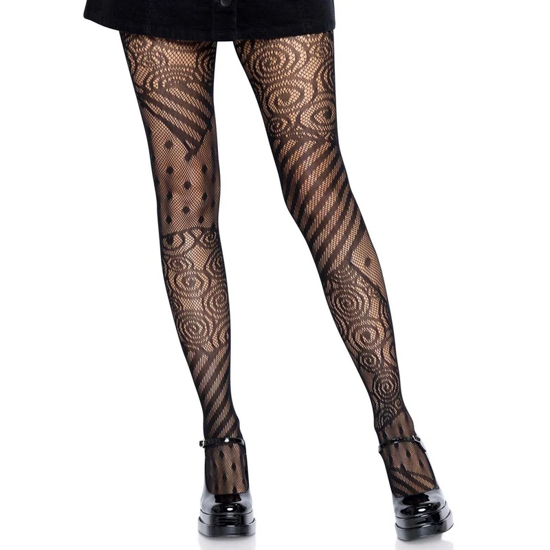 Bonte Mix Print Panty Zwart