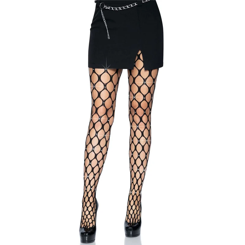 Bling Bling Panty Zwart Visnet Met Glinstersteentjes
