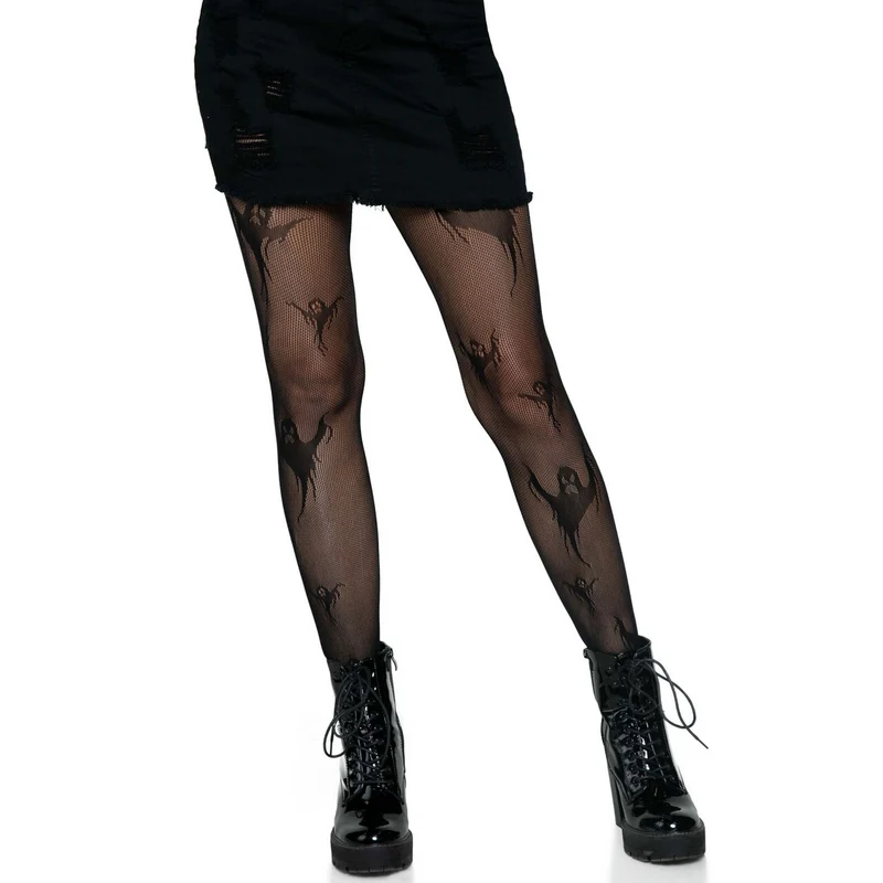 Rusteloze Spook Benen Panty Zwart