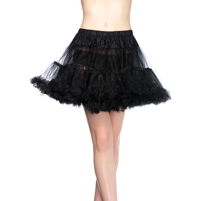 Basic Petticoat Met Twee Lagen Zwart (Plus Size)