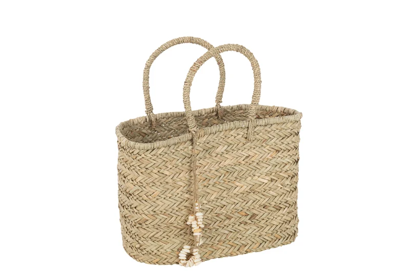 J-Line strandtas Schelpen - jute - naturel - large