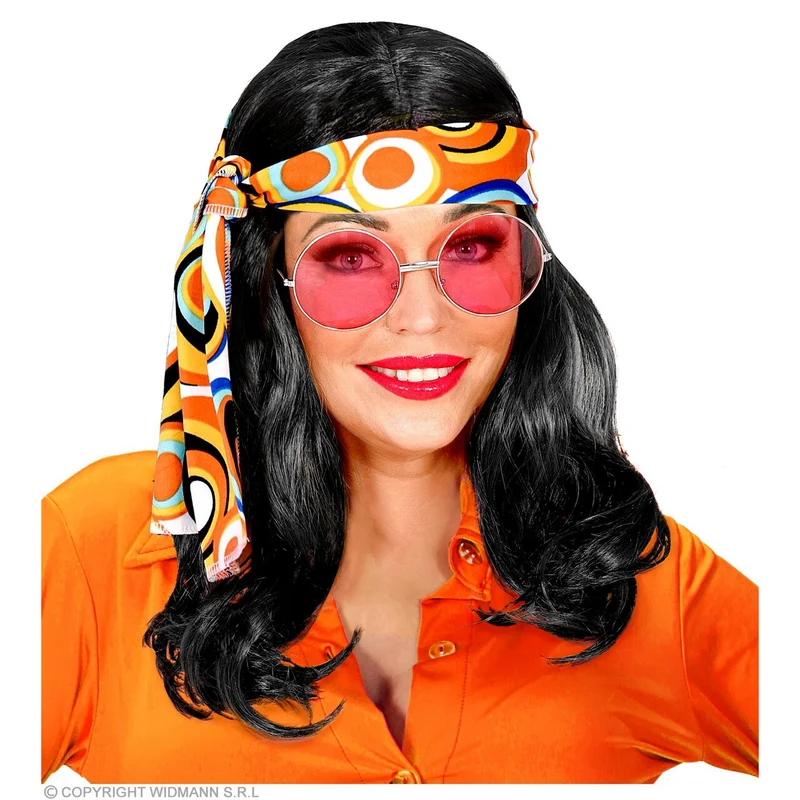 70sdisco Pruik Met Hoofdband Zwart