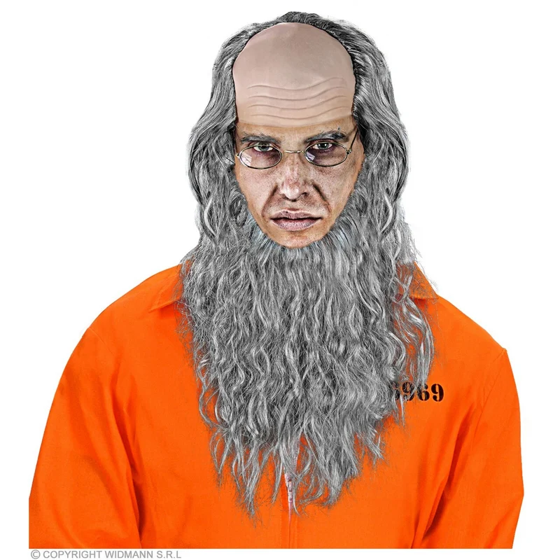 Hoofdbedekking Amish Met Baard En Bril