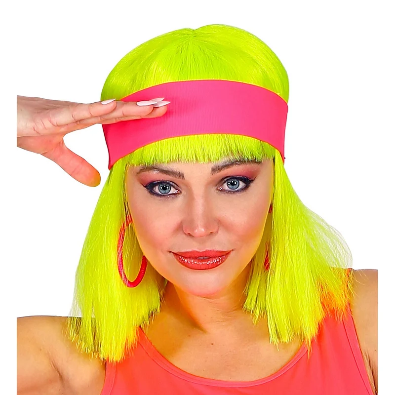 Jaren 80 Hoofdband Neon Roze