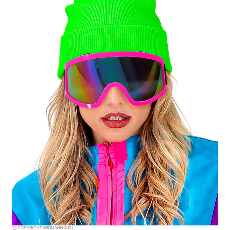 Ski-Bril 80s Neon Roze