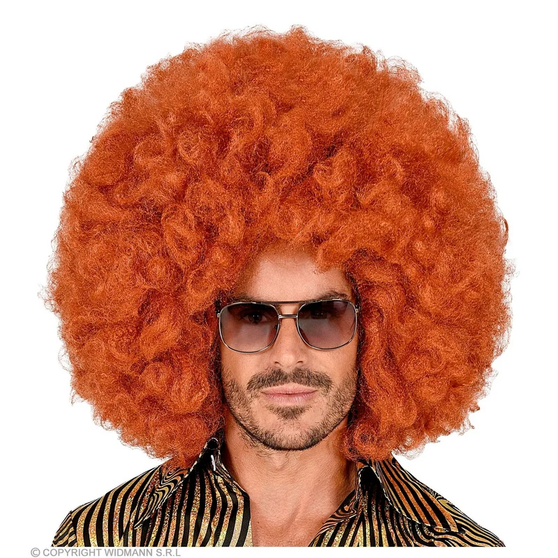 Mega Grote Afro Pruik Koper Rood Oboema
