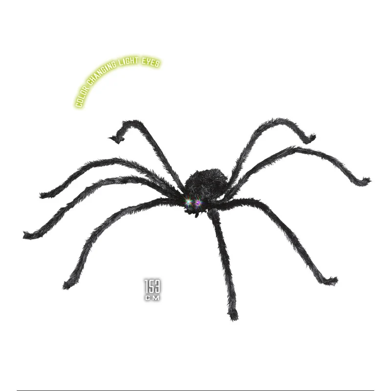 Deco Gigantische Spin Met Lichtende Ogen, 153 Centimeter