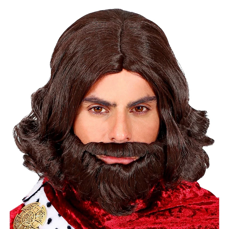 Pruik Koning Middeleeuwen Met Baard