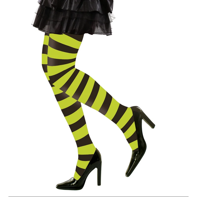 Horizonaal Panty Gestreept Groen / Zwart