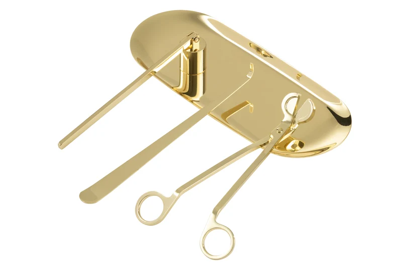 J-Line kaarsendief Candle Kit - ijzer - goud
