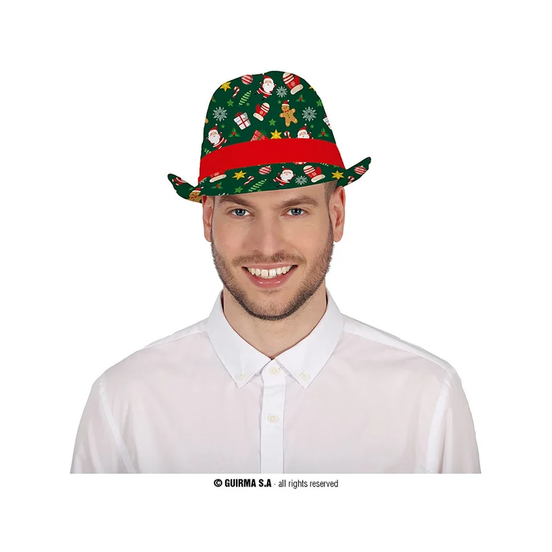 Groene Fedora Hoed Kerst