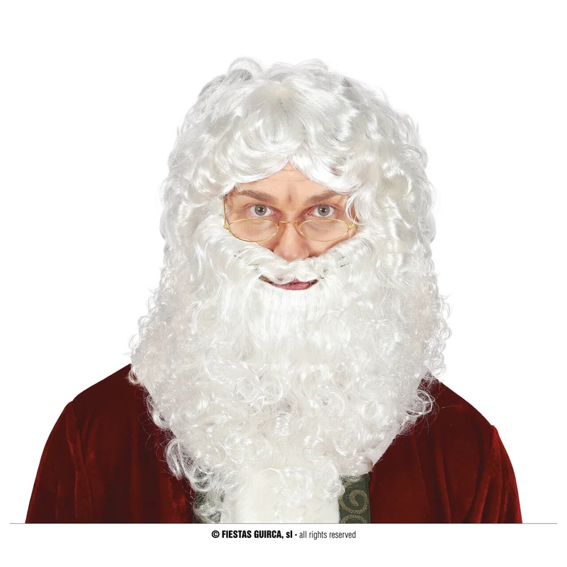Witte Kerstman Pruik Met Baard