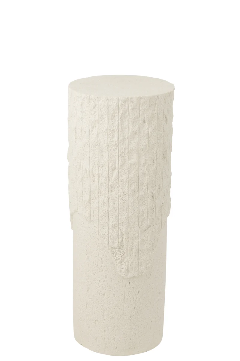 J-Line decoratie Sokkel Rocky Reliëf - polyresin - wit - medium