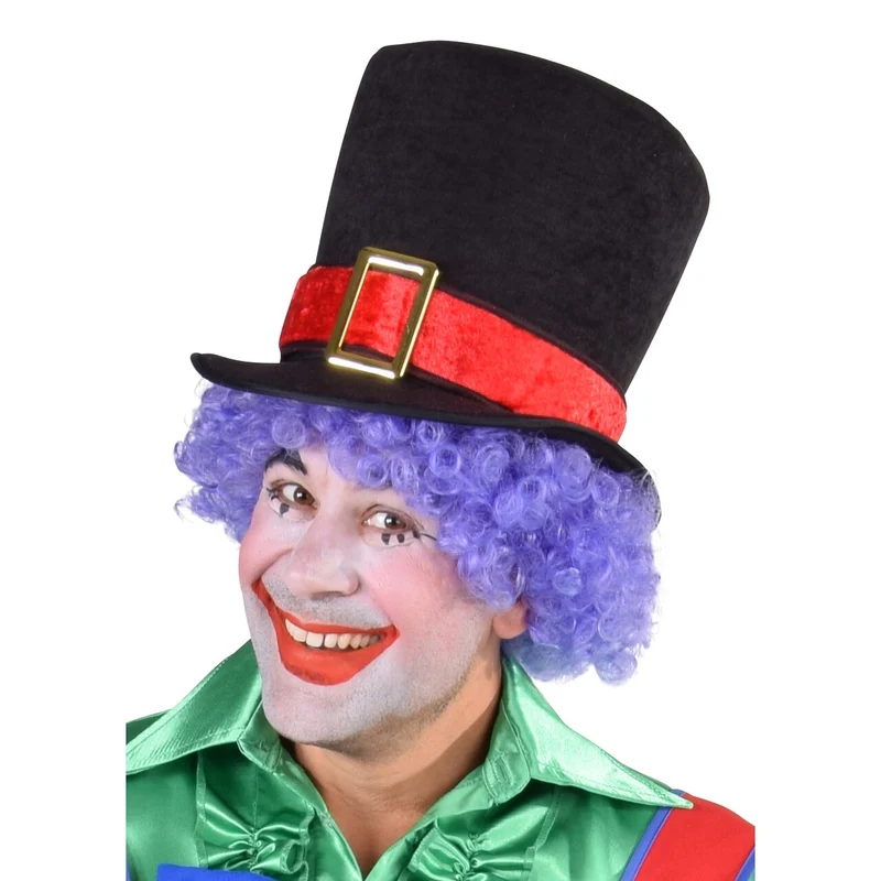 Geinige Hoge Hoed Clown Zwart Met Rode Gesp