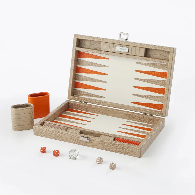 Premium Interiors - Backgammon - Gemiddeld BACKGAMMON - leer zandbeige 38cm