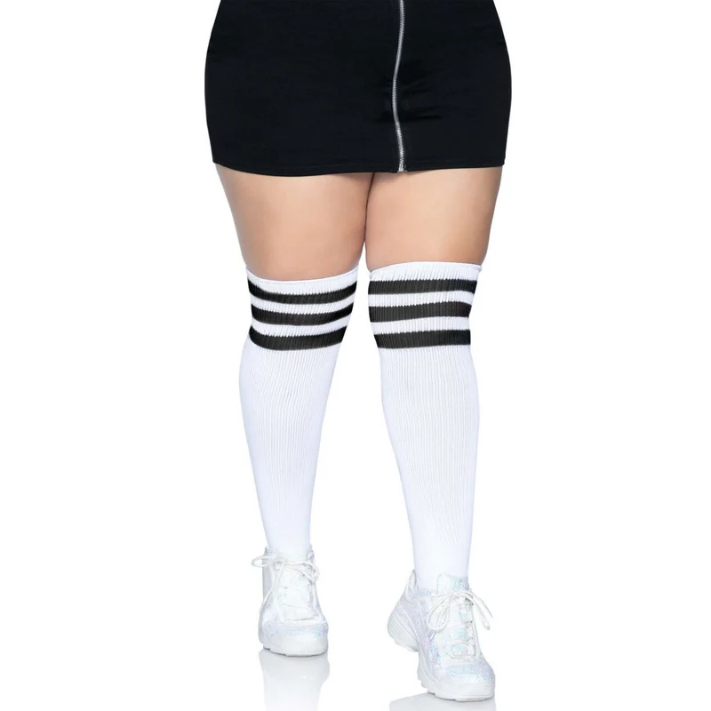 Atletische Sport Sokken Zwarte Strepen Plus Size