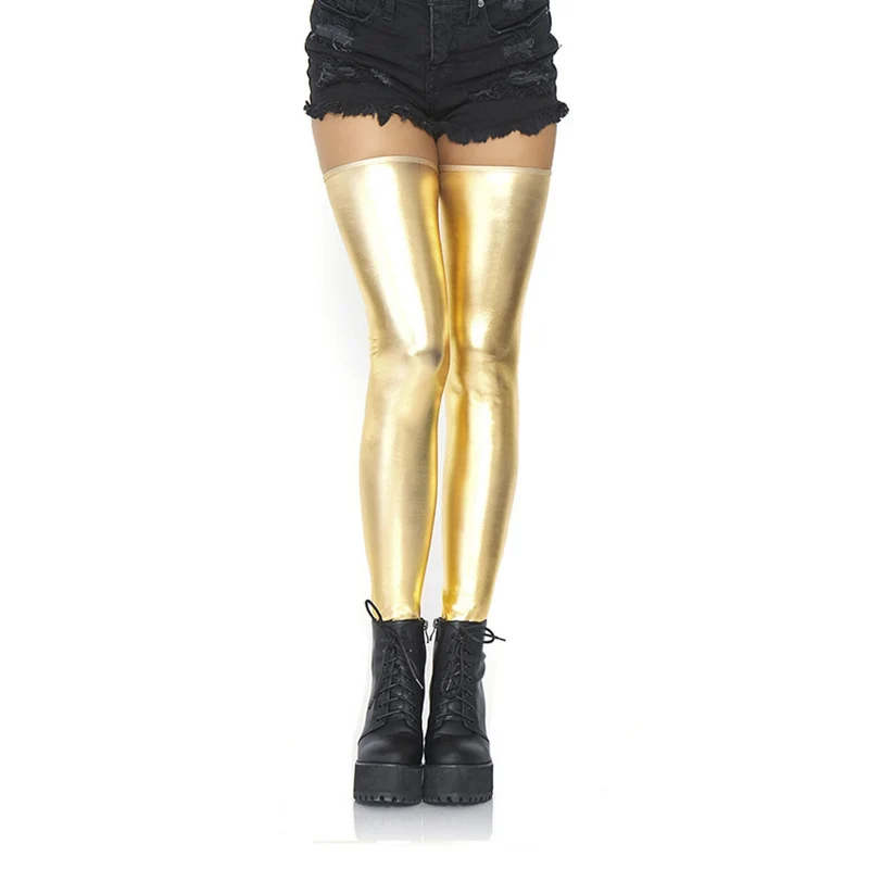 Glanzend Metallic Gouden Kousen