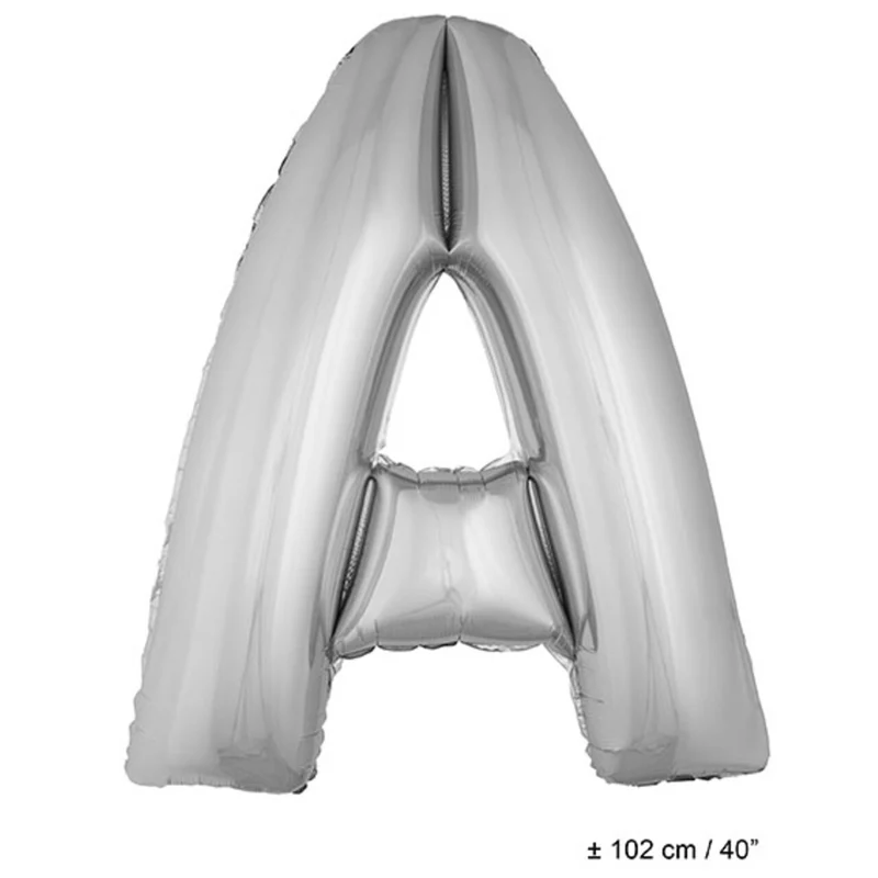 Folie Ballon Letter A Zilver XL 102cm (Leeg)