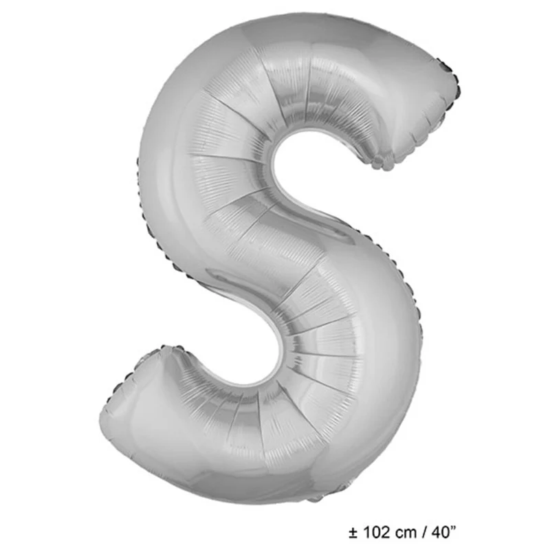 Folie Ballon Letter Zilver XL 102cm (Leeg)