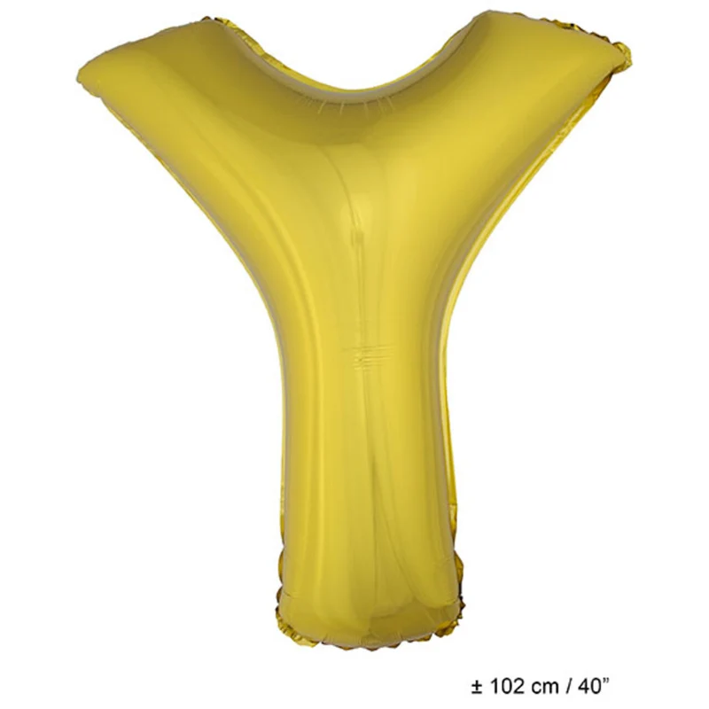 Folie Ballon Letter Y Goud XL 102Cm (Leeg)