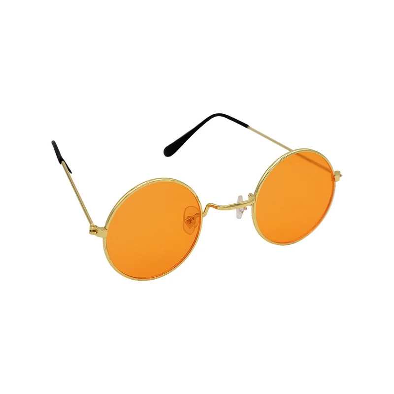 Oranje Hippie Bril Rond