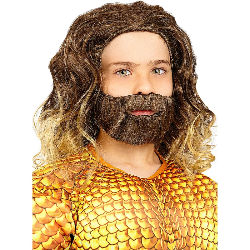 Aquaman Koning Van De Oceaan Pruik Kind Met Baard