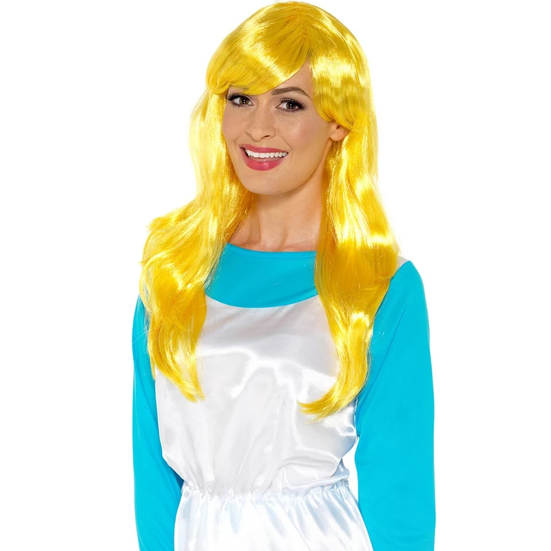 Smurfin Fantasy Pruik Geel