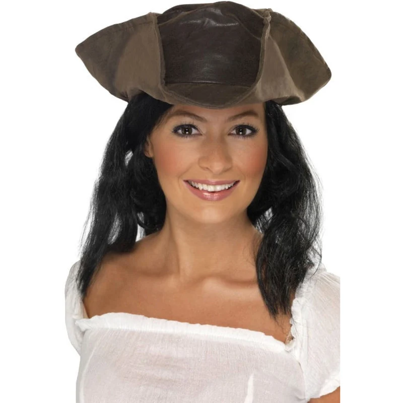 Bruine Piratenhoed Met Haar