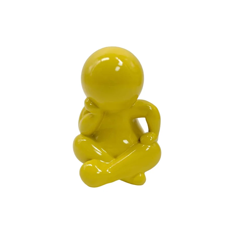 Present Time ornament Amigo Sitting Large - geel - 24x21x34.8cm