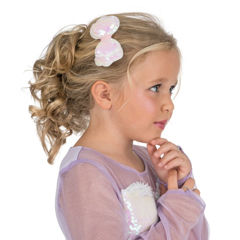 Haarclipjes Strik Met Pailletten 2 Stuks