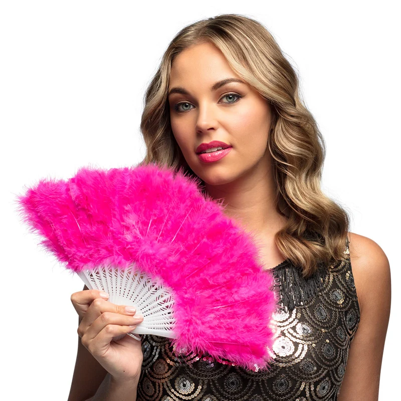Waaier Flapper Roze (23 Cm)