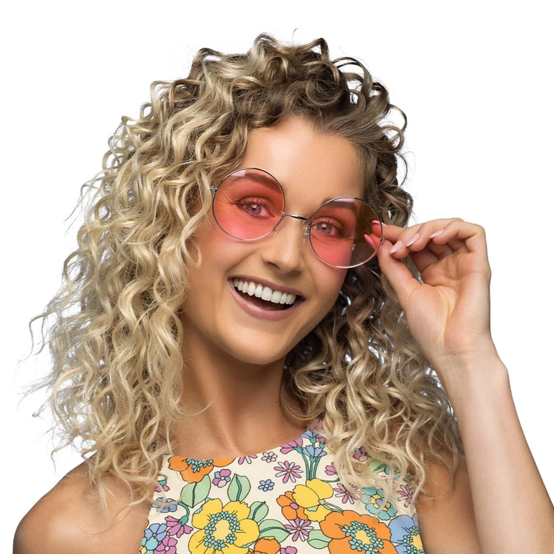 Partybril Hippie XL Roze