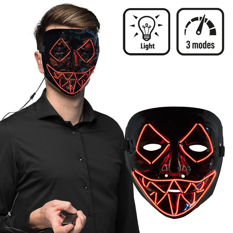 Ledmasker Lightning Killer Smile Rood