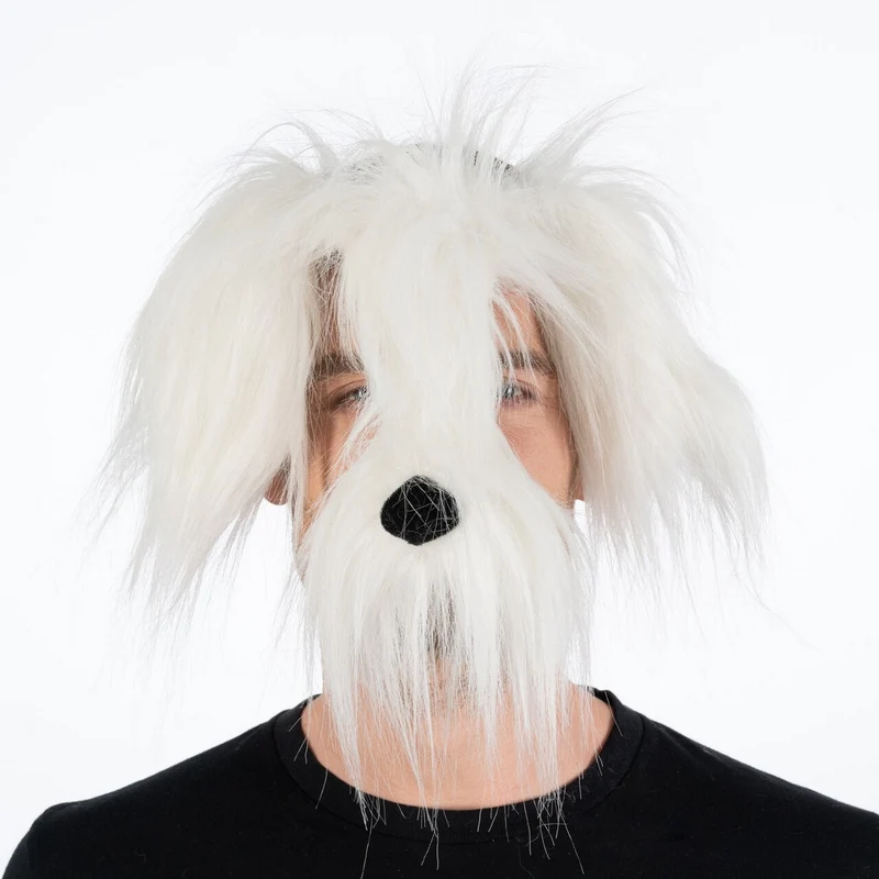 Witte Harige Hond Snuffel Masker