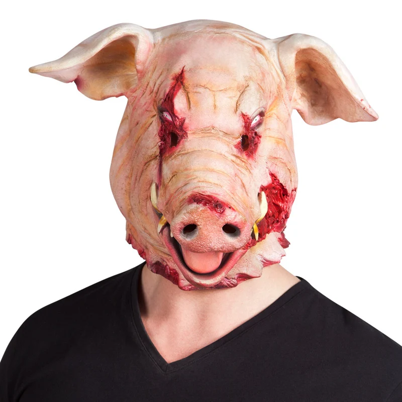 Latex Hoofdmasker Bloederig Varken