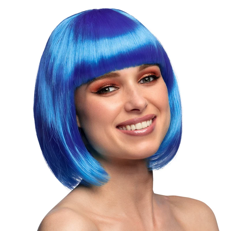 Pruik Fantasy Bobline Blauw