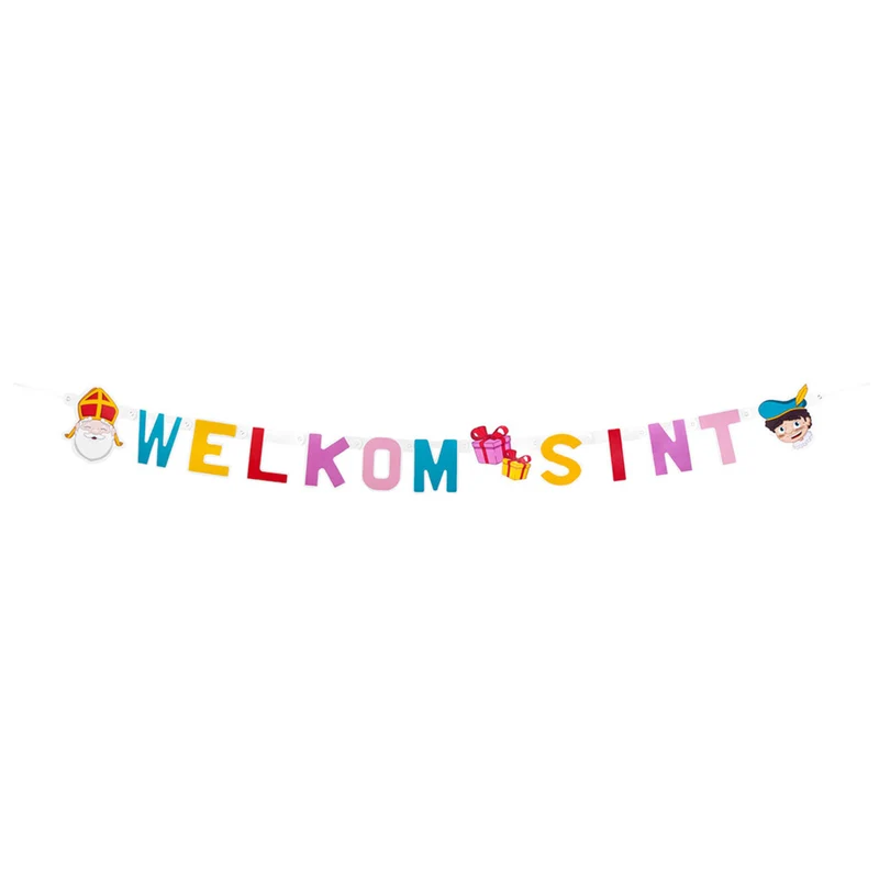 Kartonnen Letterslinger welkom Sint (1,5 M)