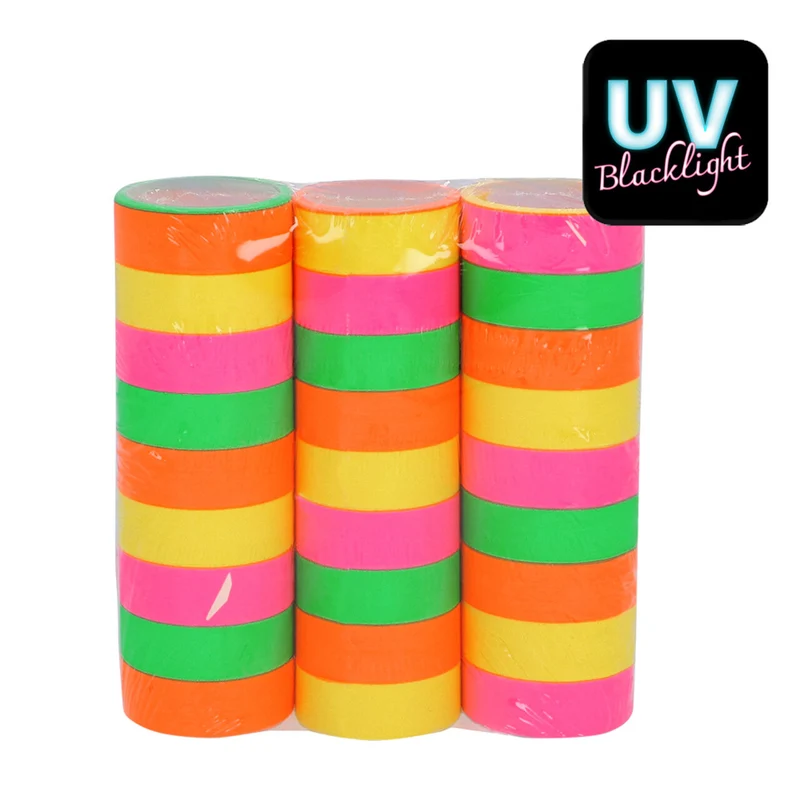 Set 3 Rollen Papieren Serpentines Neon Party