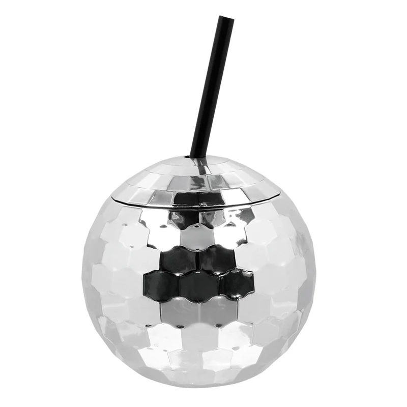 Discobal Drinkbeker Met Rietje Zilver (60 Cl)