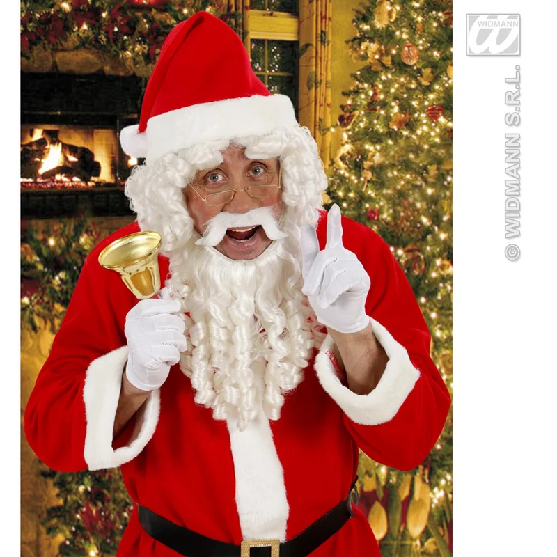 Basis Witte Goedheiligman Pruik Krul Met Baard Snor En Wenkbrauwen Sinterklaas Kerstman