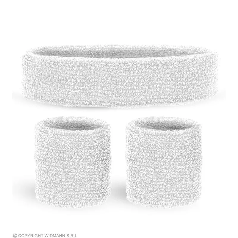 Zweetband Sport Set, Wit
