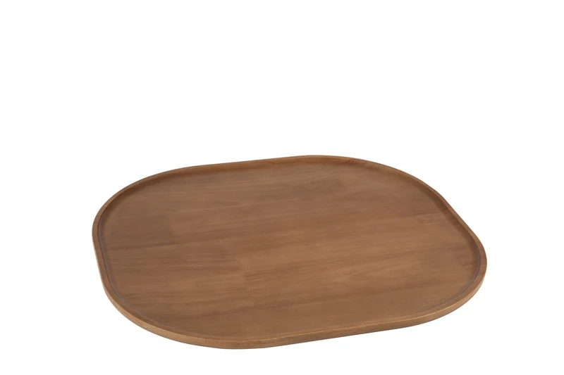J-Line decoratie plateau - hout - bruin - large